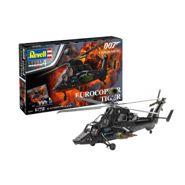 KIT PARA MONTAR REVELL GIFT SET EUROCOPTER TIGER (JAMES BOND 007) "GOLDENEYE" 1/72 76 PEÇAS COMPLETO COM TINTA COLA E PINCEL REV 05654